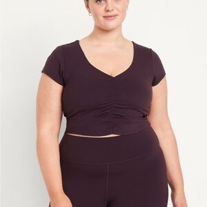 Old Navy Light Support StudioSmooth Crop Top, Size 4X, Color Boxwood